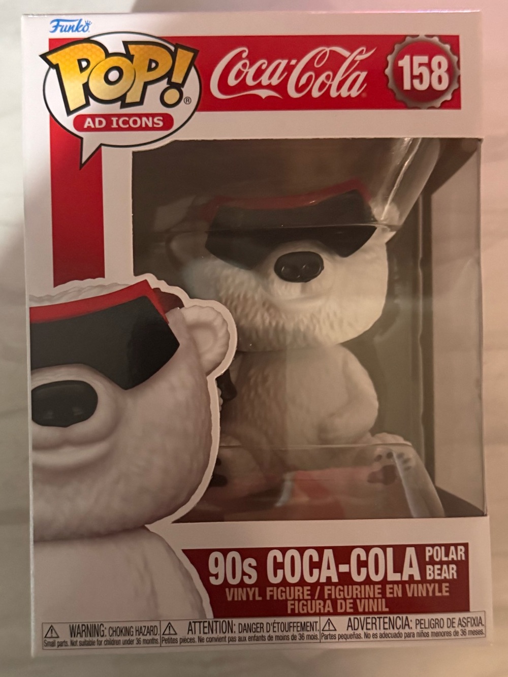 Funko POP! Coca-Cola 90s Polar Bear Vinyl Figure - White, Black, Red